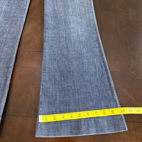 Theory Vintage Y2K Flare Low Rise Jeans Medium Wash Sz 4 Zip Stretch Made In USA - Picture 9 of 9